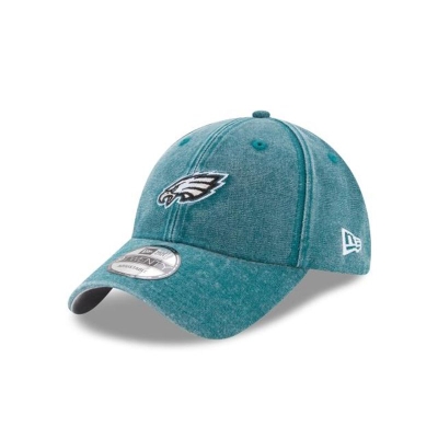 Green Philadelphia Eagles Hat - New Era NFL Rugged Mini 9TWENTY Adjustable Caps USA6278135